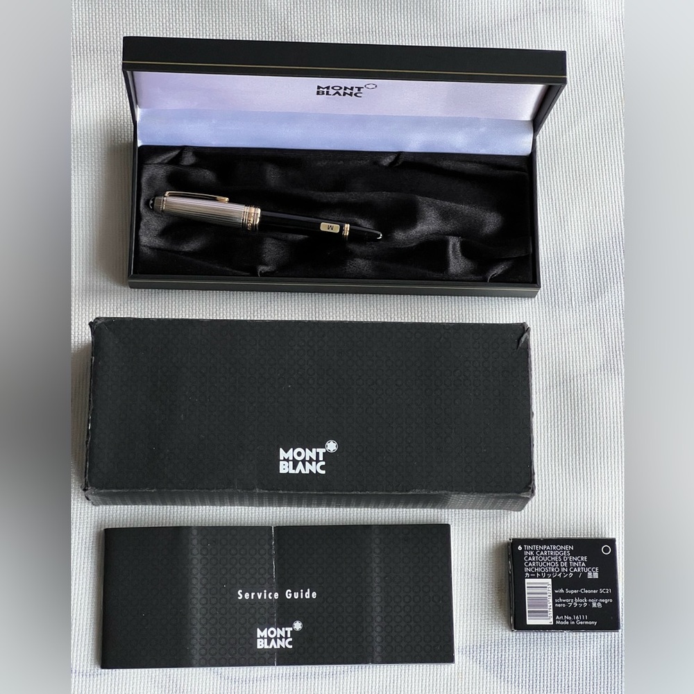 (BNIB)MONTBLANC Mozart Meisterstuck Ag 925 4810/18K/750 nib Fountain Pen.